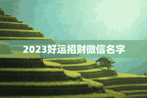 2023好运招财微信名字(2023好运招财微信名字大全)